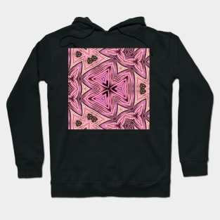 Kaleidoscope of Pixel Pink Hearts Pattern Hoodie